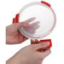 Home Basics 21 oz. Round Leak and Spill Proof Borosilicate Glass Food Storage Dishwasher Safe Meal Prep Storage Container with Air-tight Plastic Lid, Red (2)
