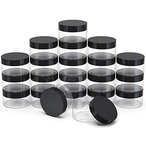 4oz Container with Lids 50 Pack Clear Plastic Round Storage Jars Wide-Mouth Plastic Containers Jars with Lids for Storage Liquid and Solid Products