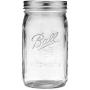 Ball Mason Jars Wide Mouth 32 oz Bundle with Non Slip Jar Opener- Set of 4 Quart Size Mason Jars - Canning Glass Jars with Lids