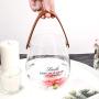 Unique Chic Nordic Glass Storage Jar Bottle With Leather Handle Minimalist Desk Storage Bottle Organizer Flower Vase Container S,Brown Belt S