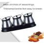 CSPFAIRY 4 Piece Set Kitchen Seasoning Jar with Cover and Serving Spoons Spice Box Seasoning Bottle Suitable for Every Family (Black)