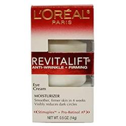 Eye Cream with Pro Retinol, LOreal Paris Skincare Revitalift Anti-Wrinkle and Firming Eye Cream Treatment to Reduce Dark Circles, Fragrance Free, 0.5 oz.