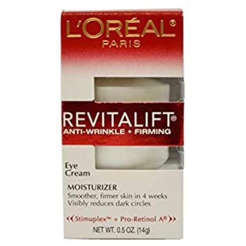 Eye Cream with Pro Retinol, LOreal Paris Skincare Revitalift Anti-Wrinkle and Firming Eye Cream Treatment to Reduce Dark Circles, Fragrance Free, 0.5 oz.