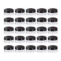 Aenoyo 50PCS Plastic Cosmetic Sample Empty Container, Tiny Makeup Sample Container, Cosmetic Jars, Makeup Plastic Jars for Travel, Sample, Small Crafts Storage (5g, Black)