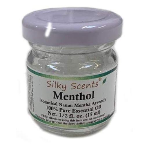 Menthol Essential Oil Bulk Crystals (Mentha arvensis) 100% Pure Therapeutic Grade - (15 mL - 0.5 FL OZ Bottle) - Solid at Room Temperature + Free eBook Included!…