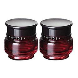 2PCS 50ml/1.7oz Upscale Empty Refillable Wine Red Glass Cream Jar Bottle with Screw Black Lid and Inner Pad Cosmetic Storage Container Dispenser Vial Holder Pot For Cream Ointments Lip Balm