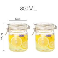 Yl Ly Glass Sealed Bottle Glass Bottle Storage Jar Honey Jar Candy Bottle Dried Fruit Storage Tank 2 Sets 800Ml 1200Ml 2100Ml800Ml2 (With Scale)