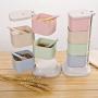 JUSTDOLIFE Spice Jar Set 4-Layer Salt Bottle Seasoning Container Multi-purpose Spice Box with Spoons
