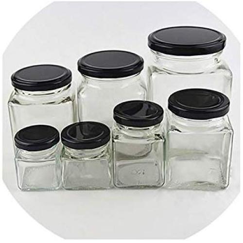 10Pcs Glass Jar Honey Jar Square Hexagon Transparent House Storage Empty Bottles For Nut Suger Canister Tank Canned Glass Jam Jar,80Ml