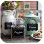 80Pcs/Lot Glass Bottle Stickers Waterproof Chalkboard Lables Tag Jar Organizer Windows Cup Can Storage Blackboard Stickers Home,80Pcs