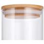 16 oz Premium Borosilicate Clear Glass Jars with Bamboo Silicone Sealed Lid (2 Pack) + Labels