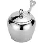 DUDDP Lager Spice-Set, Edelstahl Gewürzschatz-Glasbehälter, für Salz, Pfeffer, Öl und Essig mit passendem Stand, Spiegelpoliert, leicht zu reinigen, stilvoll & robust, einzelne Schale