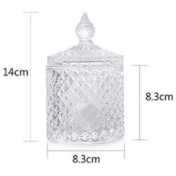 Yl Ly Crystal Candy Jar With Lid Crystal Glass Jewelry Box Cotton Swab Cans Candy Jar Toothpick Box Yellow Ornaments Small Transparent