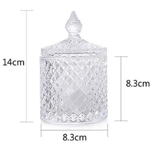 Yl Ly Crystal Candy Jar With Lid Crystal Glass Jewelry Box Cotton Swab Cans Candy Jar Toothpick Box Yellow Ornaments Small Transparent