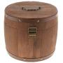 Big Wood Barrel Tea Can Lidded Canister Sugar Bean Coffee Flour Storage Jar - L