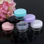 Zilong 10PCS Portable Plastic Transparent Bottles,Cream Empty Jar Box,Cosmetic Beads Storage Pot Container Round Bottle Black