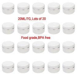 FAYERXL 20 ml White Cosmetic Containers 20pcs DIY Sample Jars Tiny Makeup Sample Containers with lids