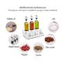 Porcelain Ceramic Seasoning Box Set Include 3 Storage Container Condiment Jars with lid and spoon,3 Oil and Vinegar Dispenser and 1 PVC Spice Rack