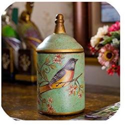 Vintage Ceramic Kitchen Canister Jars Storage Bottles Retro Tea Candy Tin Sugar Pot Organizer Painted Storage Jar Cans Cooking,Green