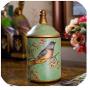 Vintage Ceramic Kitchen Canister Jars Storage Bottles Retro Tea Candy Tin Sugar Pot Organizer Painted Storage Jar Cans Cooking,Green