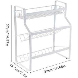 YANG WU Spice Rack, Metal Iron Multi-Layer Spice Rack, Suitable for Dining Room, Kitchen countertop Storage Seasoning, Box, jar, Bottle