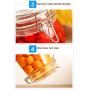 Kitchen Food Storage Jar Airtight Food Storage Storage Jar 5 Round Lead-Free Glass Spice Bottles With Transparent Glass Lids Stainless Steel Buckle Airtight Dry Food Storage Spice Container Set