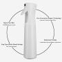 Hair Spray Bottle Empty Plastic Trigger Spray Bottle Refillable Fine Mist Sprayer Bottle 2 Pack 10oz /300ml for Hair Styling, Cleaning, Garden Continuous Water Mister (Black+White)