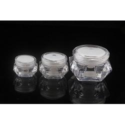 TOPWEL Empty Refillable Acrylic Square Drill Bottle Container Jars Lotion Eye Cream Container (20g, 3PCS)