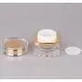 1 Stück 30g Hochwertige, Nachfüllbare Acryl Kosmetikflaschen mit Schraubverschluss und PP-Innenbehälter – Reise-Nachfüllbare Jar Pot für Make-up, Gesichtspflege, Augencreme, Halterung, Probenverpackung, Aufbewahrung (Transparent+Gold)