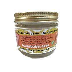 BALM Baby Teeth Paste All Natural Fluoride Free Kids Toothpaste with Xylitol Glass Jar Made in USA (Orange)