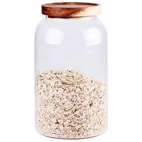 Large Glass Food Canisters, 93 FL OZ(2750ml) Kitchen Serving Stoarge Container with Airtight Bamboo Lids, BPA-Free Cereal Dispenser Jars for Spaghetti Pasta, Powder, Spice, Tea, Coffee(8.8inch high) Large Glass Food Canisters, 93 FL OZ(2750ml) Kitchen Serving Stoarge Container with Airtight Bamboo Lids, BPA-Free Cereal Dispenser Jars for Spaghetti Pasta, Powder, Spice, Tea, Coffee(8.8inch high)