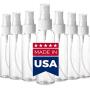 【Made in USA】 Clear 100ml(3.4oz) Refillable Sprayer Bottles Fine Mist Spray Bottle Container for Essential Oils, Travel, Perfumes, 12 Pcs
