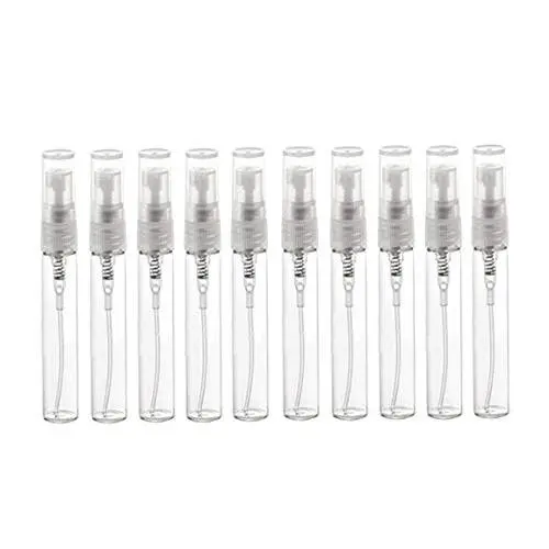 10 Pièces Flacons en Verre Transparents de 10 ml (0,3 oz) avec Bouchon – Récipients pour Cosmétiques, Eau Tonique, Parfum, Voyage et Usage Quotidien