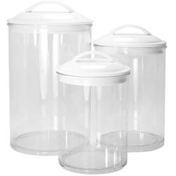 Calypso Basics by Reston Lloyd Acrylic Storage Canisters, Set of 3, White