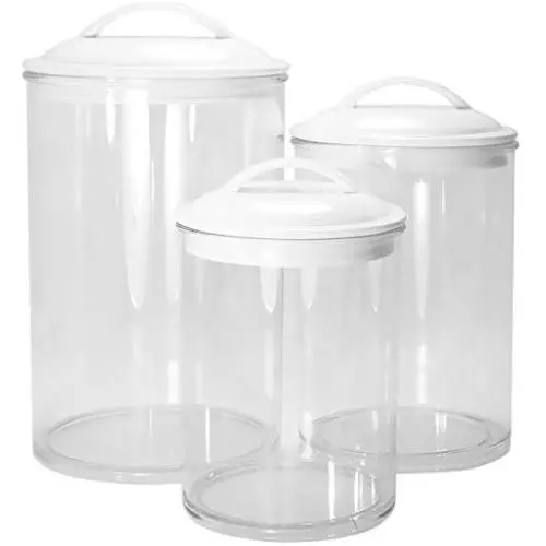 Calypso Basics by Reston Lloyd Acrylic Storage Canisters, Set of 3, White Calypso Basics by Reston Lloyd Acrylic Storage Canisters, Set of 3, White