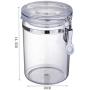 Yardwe 2PCS 750ml Seal Storage Jar Plastic with Airtight Clamp Lids Food Storage Container for Tea Sugar Coffee Bean