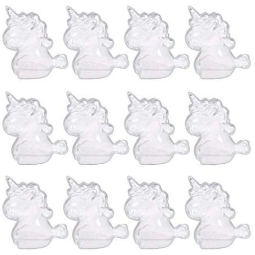 STOBOK Candy Holder Jar Transparent Plastic Unicorn Party Supplies Sugar Containers Favors Container for Wedding Birthday Party Christmas Supplies 12pcs