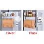 Storage Rack Refrigerator Shelf Space Saving Basket Home Practical Countertop Kitchen Jar Hanging Spice Cabinet Cupboard Organizer(BBlack)
