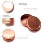 Mimi Pack 24 Pack Tins 2 oz Shallow Round Tins with Solid Slip Lids Empty Tin Containers Cosmetics Tins Party Favors Tins and Food Storage Containers (Rose Gold)