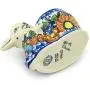 Polish Pottery Bunny Shaped Jar 5-inch Bold Poppies UNIKAT