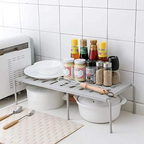 Quaanti Adjustable Kitchen Shelf Spice Storage Rack/Standing Rack/Kitchen Bathroom Bedroom Countertop Storage Organizer Spice Jars Bottle Shelf Holder Rack (Gray) Quaanti Adjustable Kitchen Shelf Spice Storage Rack/Standing Rack/Kitchen Bathroom Bedroom Countertop Storage Organizer Spice Jars Bottle Shelf Holder Rack (Gray)