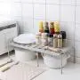 Quaanti Adjustable Kitchen Shelf Spice Storage Rack/Standing Rack/Kitchen Bathroom Bedroom Countertop Storage Organizer Spice Jars Bottle Shelf Holder Rack (Gray) Quaanti Adjustable Kitchen Shelf Spice Storage Rack/Standing Rack/Kitchen Bathroom Bedroom Countertop Storage Organizer Spice Jars Bottle Shelf Holder Rack (Gray)