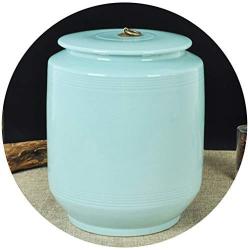 Food Jars & Crocks Rice Storage Kitchen Ceramic M Cylinder With Lid Sealed Storage Tank Household Moisture-proof Insect-proof Jar Ice Crack Glaze No Smell (Color : B, Size : 2833cm)