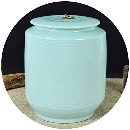 Food Jars & Crocks Rice Storage Kitchen Ceramic M Cylinder With Lid Sealed Storage Tank Household Moisture-proof Insect-proof Jar Ice Crack Glaze No Smell (Color : B, Size : 2833cm)
