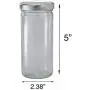 8 oz Clear Thick Glass Tall Paragon Airtight Jar with Silver Metal Cap (6 pack) + Labels for Hot and Cold Fill