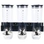 Wall-Mounted Dry Food Dispenser with 3 Bottles, Cereal Grain Dispensers, Plastic Food Storage Cereals Storage Tank Transparent Sealed Jar for Kitchen Home