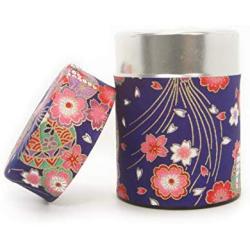 Handmade Washi Paper Tea Tin (Blue Globes)