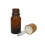 3pcs Glass Dropper Empty Refillable Vial Sample Bottle with Bamboo Cap Essential Oil Perfume Aromatherapy Storage Container Pot With White Rubber Cap (Brown) (10ML)