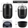 Insulated Lunch Container DaCool Hot Food Jar 16 oz Stainless Steel Vacuum Bento Lunch Box for Kids Adult with Spoon Leak Proof Hot Cold Food for School Office Picnic Travel Outdoors - Black