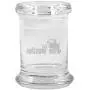Clear Glass Herb Stash Jar and Lid 2.75 oz with Walking Dead Daryl Logo from Smoke Promos